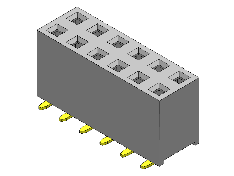 Pitch 2.54mm Female Header  DUAL  Rows SMT Type Connector