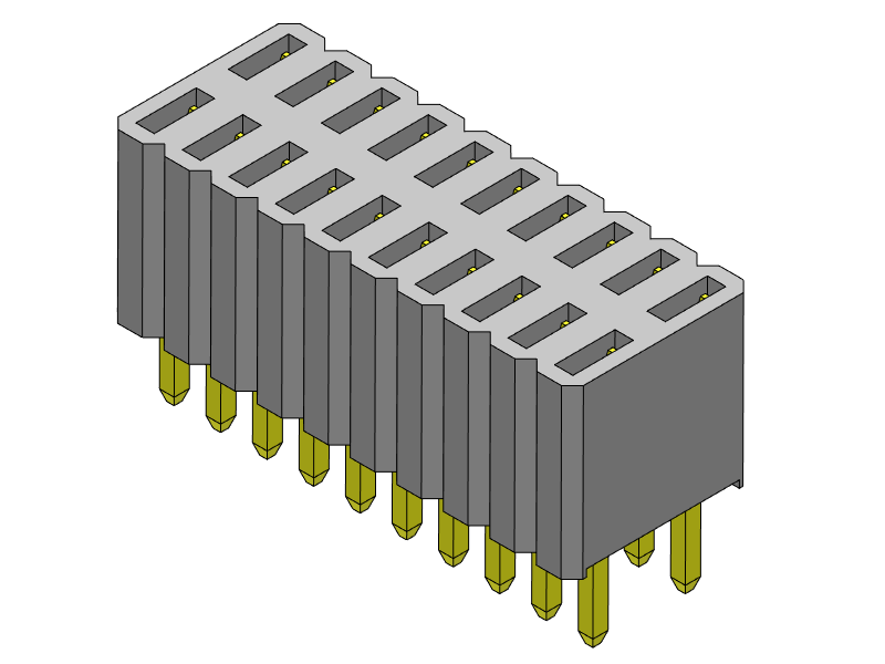 Pitch 1.27mm Female Header Dual Rows DipT Type Connector