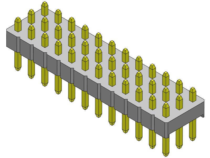 Pitch 2.54mm Pin Header Triple Rows Dip Type Connector