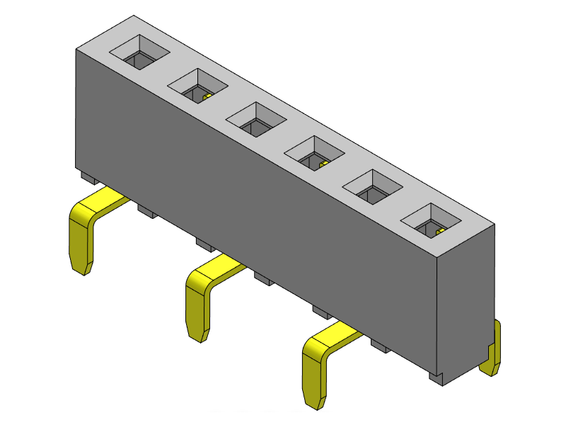 Pitch 2.54mm Female Header  Single  Row Dip Type Connector