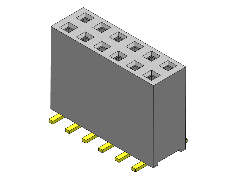 Pitch 2.54mm Female Header  DUAL  Rows SMT Type Connector