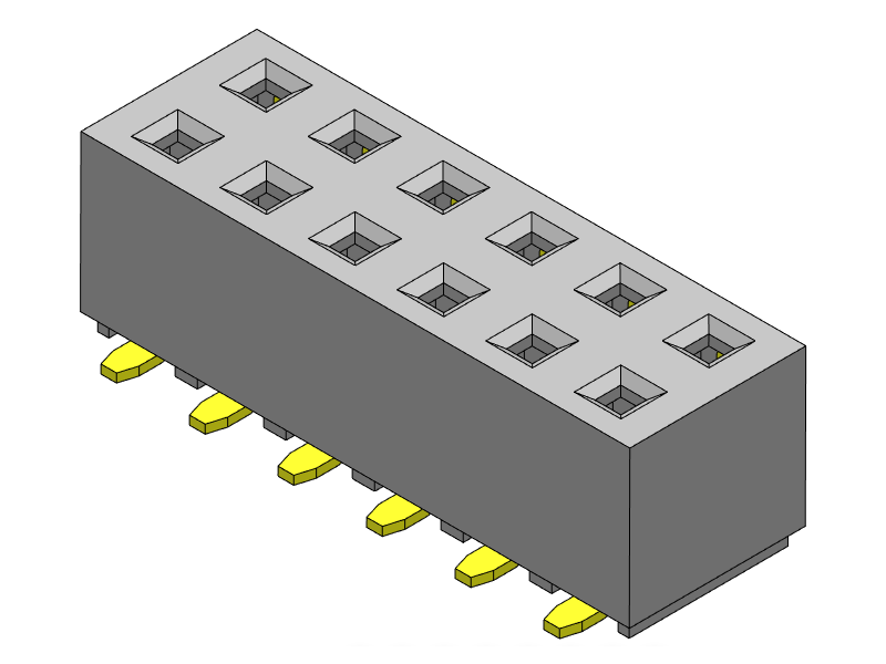 Pitch 2.54mm Female Header  DUAL  Rows SMT Type Connector