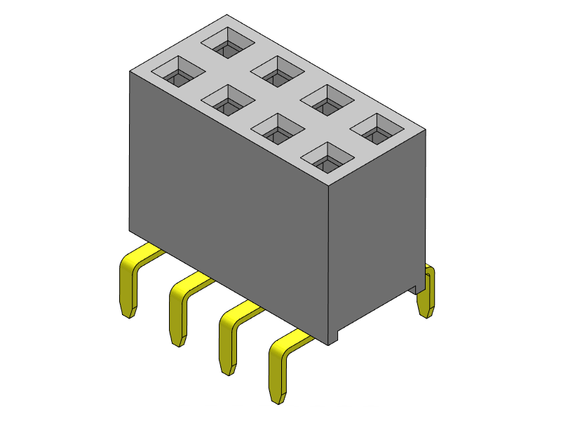 Pitch 2.54mm Female Header  Dual Rows Dip Type Connector