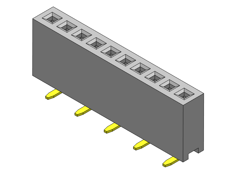 Pitch 1.27mm Female Header Single Row SMT Type Connector