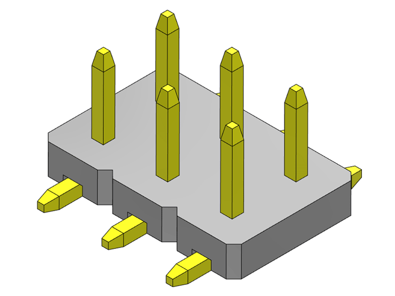 Pitch 2.54mm Pin Header Dual Rows SMT Type Connector