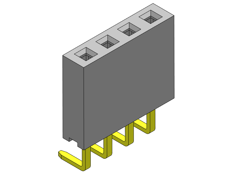 Pitch 2.54mm Female Header Single Row R/A Type Connector