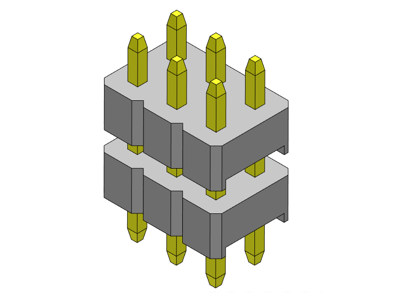 Pitch 2.00mm Pin Header Dual Rows Dip Type Connector