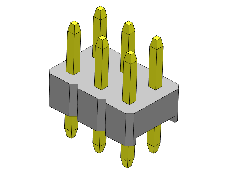 Pitch 2.00mm Pin Header Dual Rows Dip Type Connector