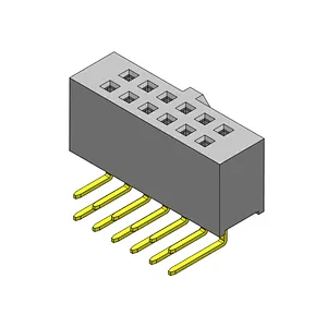 Pitch 2.54mm Female Header  Dual Rows R/A Type Connector