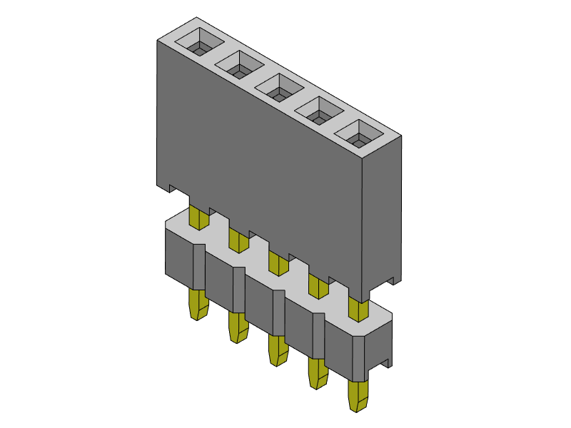 Pitch 2.00mm Female Header Single Row Dip Type Connector
