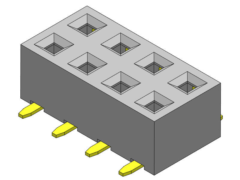 Pitch 2.00mm Female Header Dual Rows SMT Type Connector