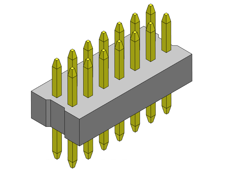 Pitch 1.00mm Pin Header Dual Rows DIP Type Connector