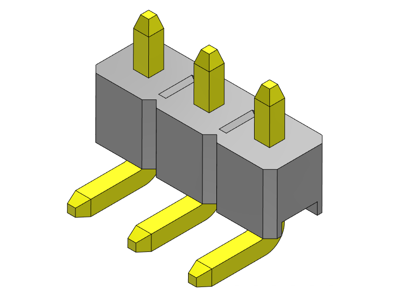 Pitch 2.54mm Pin Header Single Row R/A Type Connector