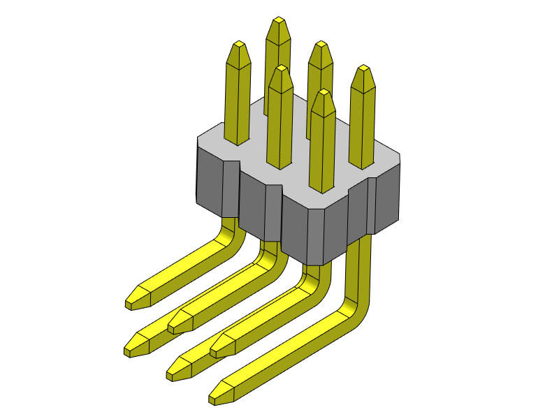 Pitch 1.00mm Pin Header Dual Rows R/A Type Connector