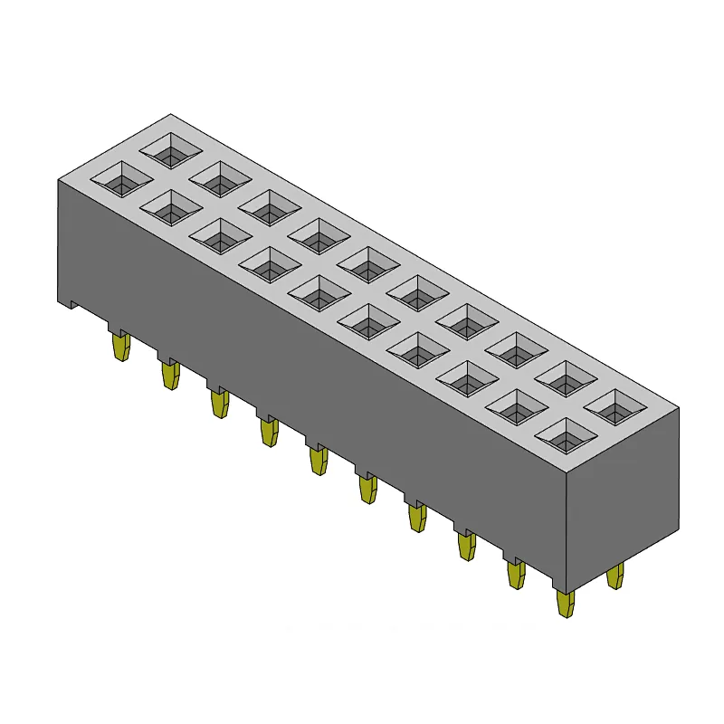 Pitch 2.00mm Female Header Dual Rows Dip Type Connector