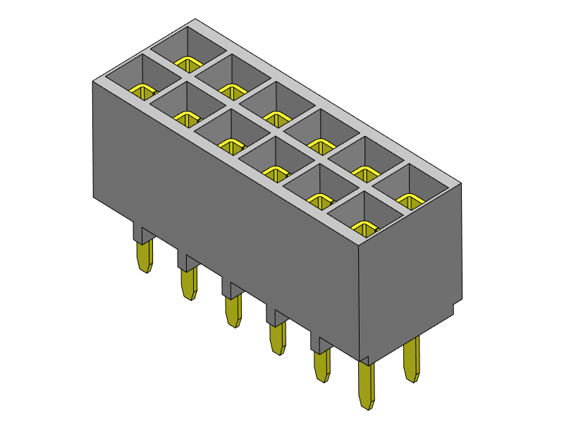 Pitch 2.54mm Female Header Dual Row Dip Type Connectors