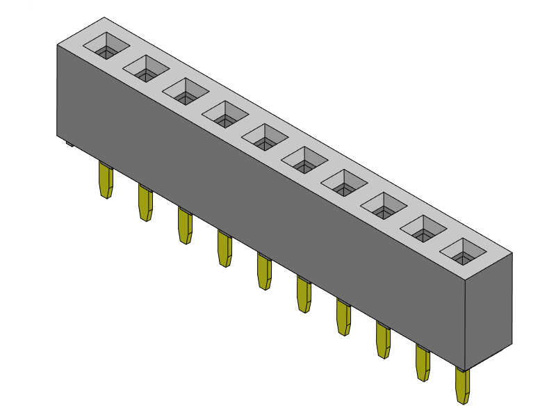 Pitch 2.00mm Female Header Single Row Dip Type Connector