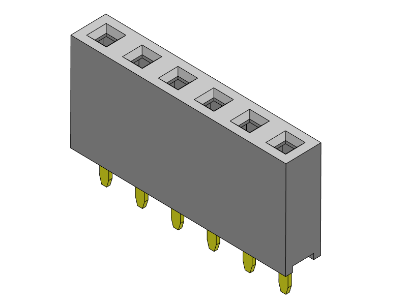 Pitch 2.54mm Female Header Single Row Dip Type Connectors