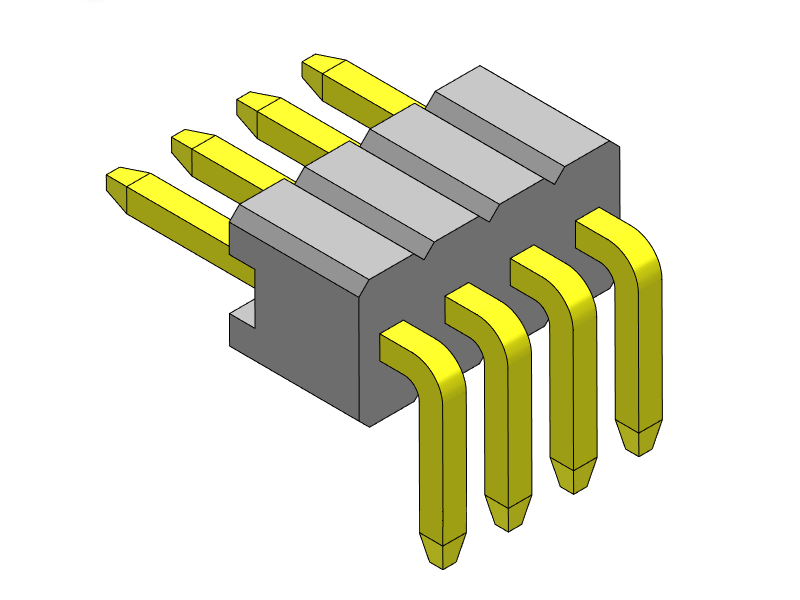 Pitch 1.27mm Pin Header Single Row R/A Type Connector