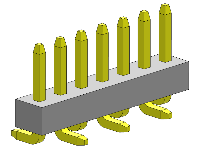 Pitch 1.00mm Pin Header Single Row SMT Type Connector