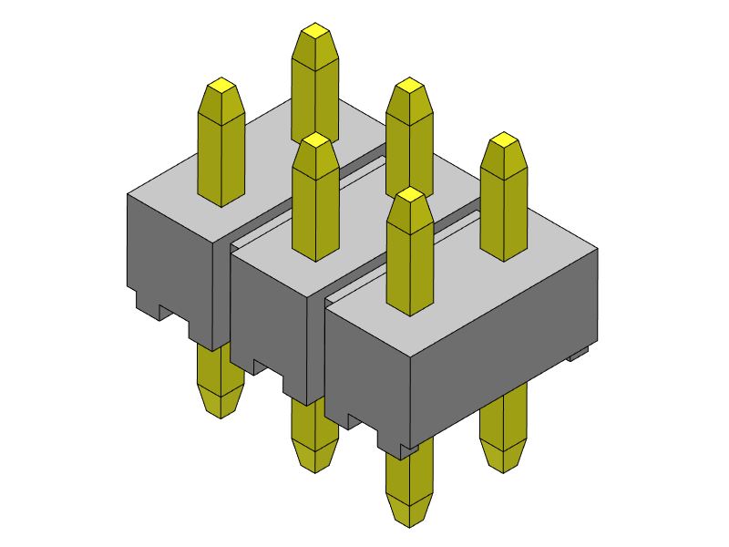 Pitch 2.00mm Pin Header Dual Rows Dip Type Connector