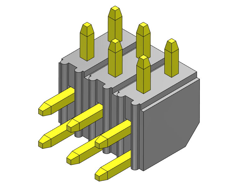 Pitch 2.00mm Pin Header Dual Rows R/A Type Connector