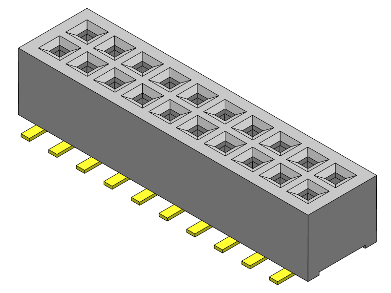 Pitch1.00mm Female Header Dual Rows SMT Type Connector