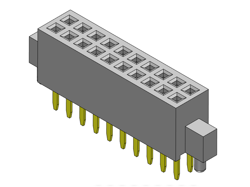 Pitch 1.27mm Female Header Dual Rows DipT Type Connector