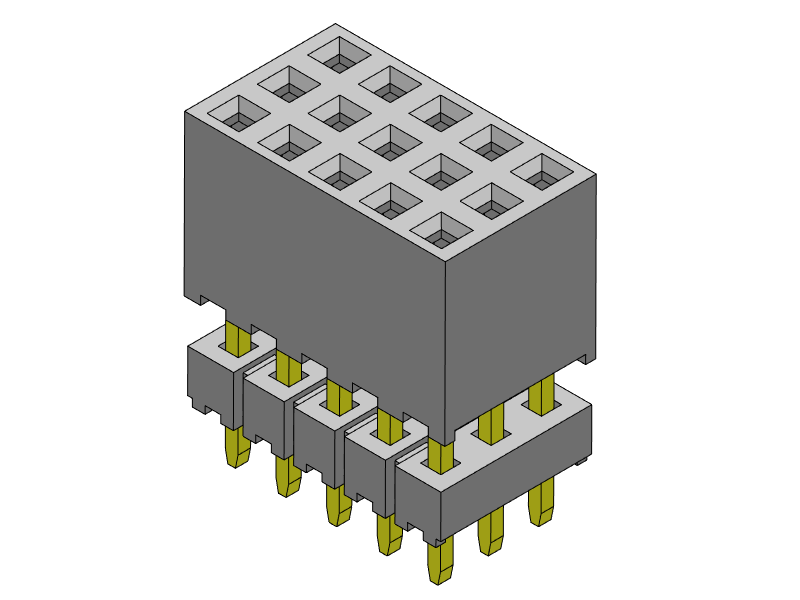 Pitch 2.00mm Female Header Friple Rows Dip Type Base 6.35+2.00H