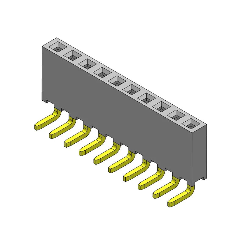 Pitch 2.00mm Female Header Single Row Rihgt Angle Type Side Entry