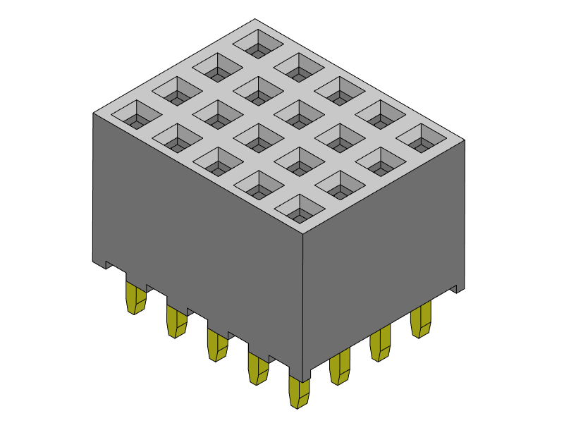 Pitch 2.00mm Female Header FOUR Rows Dip Type Connector