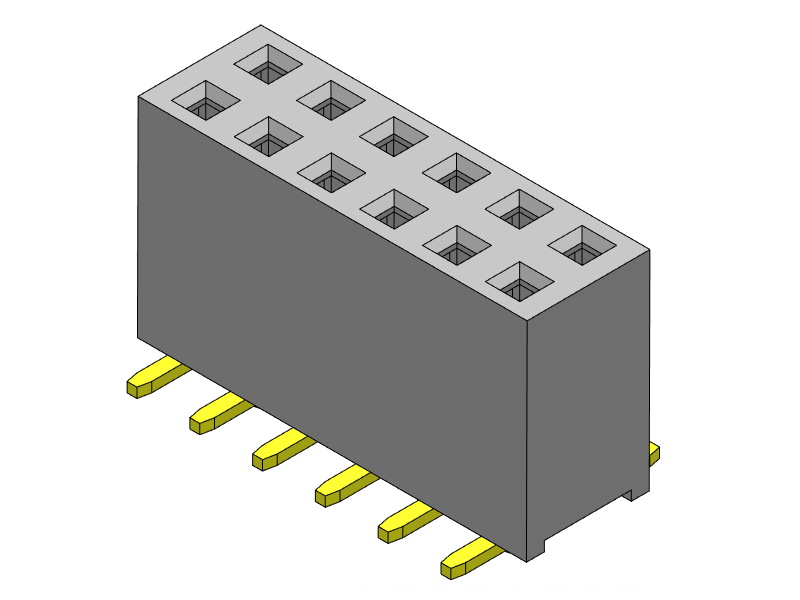 Pitch 2.54mm Female Header  DUAL  Rows SMT Type Connector