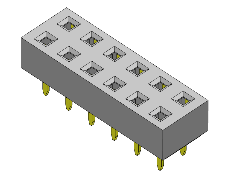 Pitch 2.54mm Female Header Dual Rows Dip Type Connectors