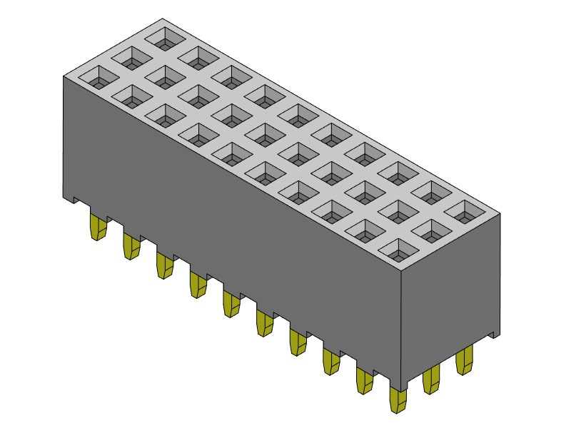 Pitch 2.00mm Female Header Friple Rows Dip Type Connector