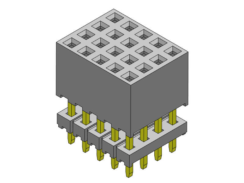 Pitch 2.00mm Female Header FOUR Rows Dip Type Connector