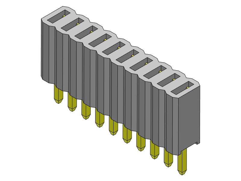 Pitch 1.27mm Female Header Single Row DipT Type Connector