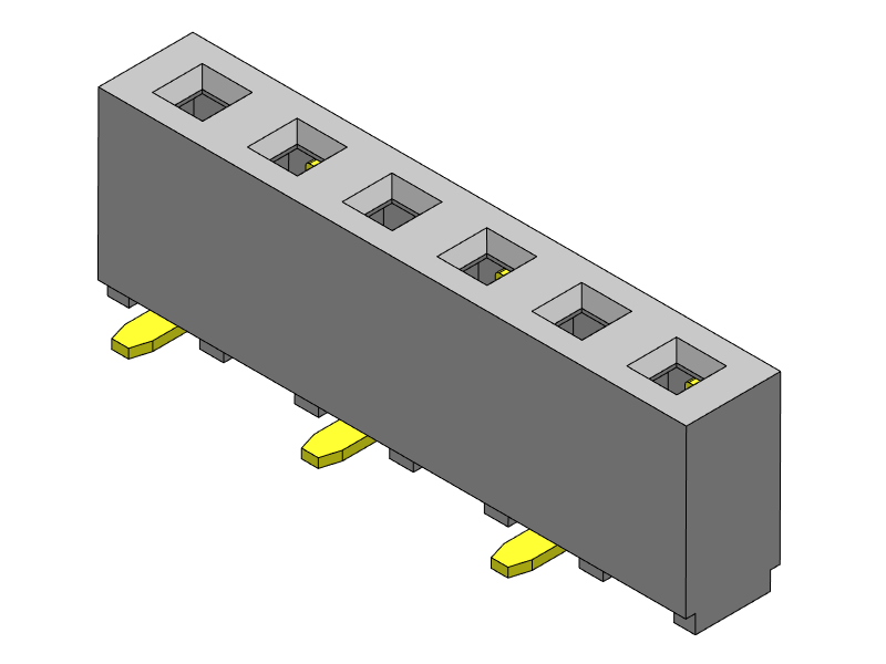 Pitch 2.54mm Female Header  Single Rows SMT Type Connector