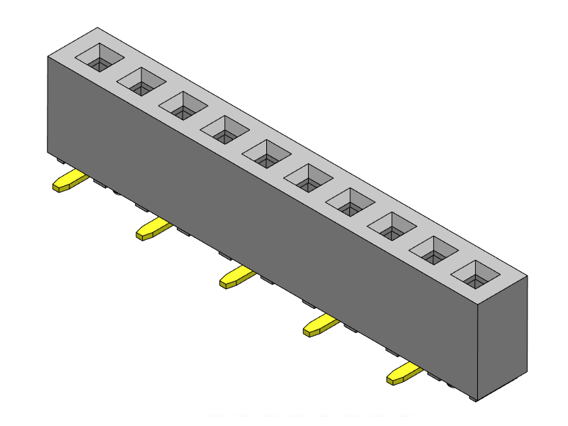 Pitch 2.00mm Female Header Single Row SMT Type Base 4.30mm H
