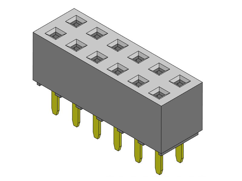 Pitch 2.54mm Female Header Dual Rows Dip Type Connector