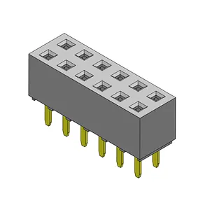 Pitch 2.54mm Female Header Dual Rows Dip Type Connector
