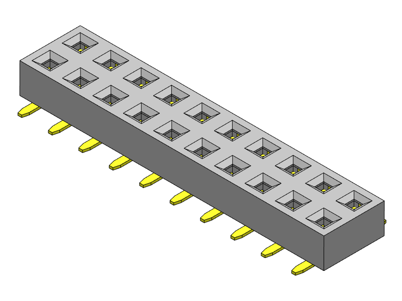 Pitch 2.00mm Female Header Dual Rows SMT Type Housing
