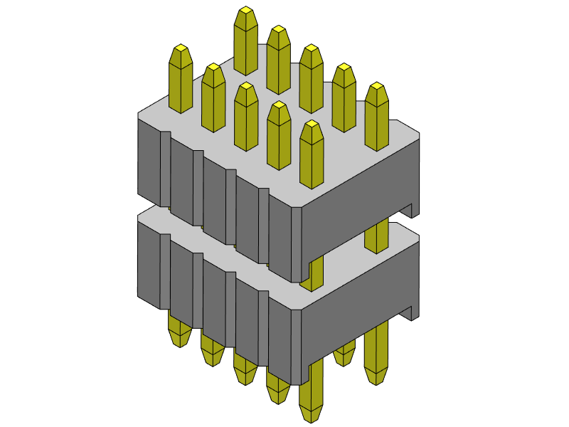 Pitch 1.27mm Pin Header Dual Row Dip Type Connector