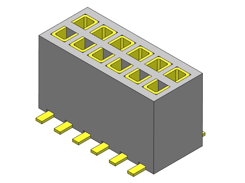Pitch 1.27mm Female Header Dual Rows SMT Type Connector