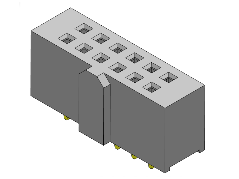 Pitch 2.54mm Female Header Dual Rows Dip Type Connector