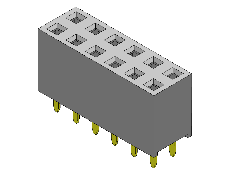 Pitch 2.54mm Female Header Dual Rows Dip Type Connector