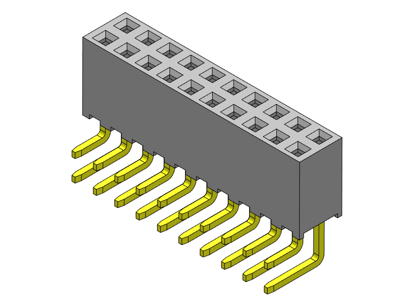Pitch 2.00mm Female Header Dual Rows Rihgt Angle Type Connector