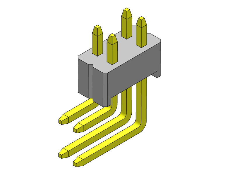 Pitch 1.27mm Pin Header Dual Rows R/A Type Connector