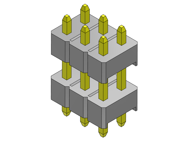 Pitch 2.54mm Pin Header Dual Rows Dip Type Connector