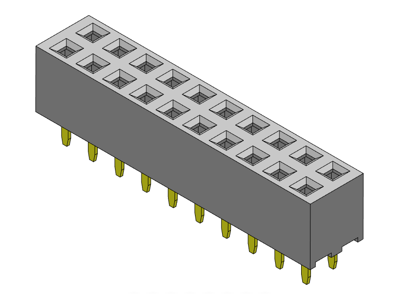 Pitch 2.00mm Female Header Dual Rows Dip Type Connector