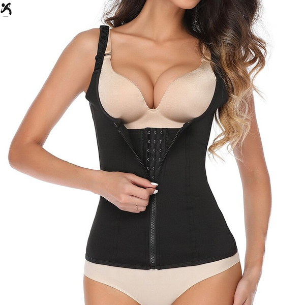Women Waist Trainer Vest Workout Slim Corset Neoprene Sauna Tank Top Zipper Weight Loss Body Shaper